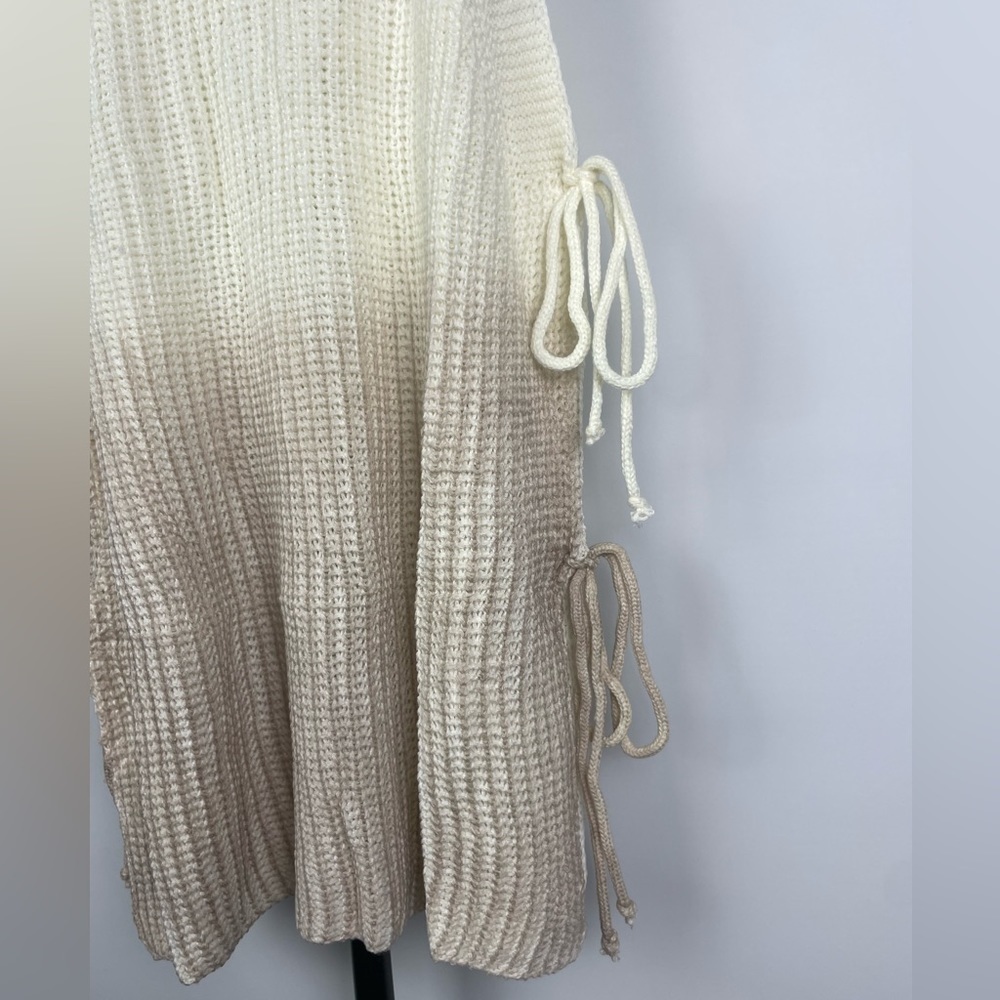 Amaryllis White Tan Dip Dyed Sandpiper Coastal Ombré Knit Tank Top Size XS - Picture 6 of 8